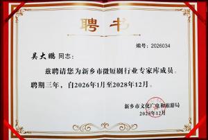 视界影视总经理吴大鹏又获殊荣